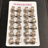 12Pairs 12MM Stainless Steel Hoop Earring Circle Earrings Piercing Jewelry