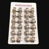 12Pairs 12MM Stainless Steel Hoop Earring Circle Earrings Piercing Jewelry