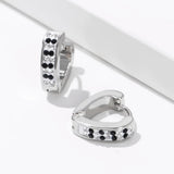 12Pairs Stainless Steel Circle Earring Heart Hoop Earrings Rhinestone