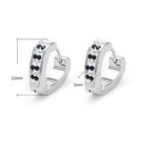12Pairs Stainless Steel Circle Earring Heart Hoop Earrings Rhinestone