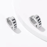 12Pairs Stainless Steel Circle Earring Heart Hoop Earrings Rhinestone