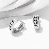 12Pairs Stainless Steel Circle Earring Heart Hoop Earrings Rhinestone