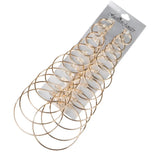 12Pairs Oversize Big Circle Hoop Earrings Set Vintage Steampunk Ear Clip