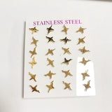 12Pairs Mini Stainless Steel Piercing Earrings Set Animals Jewelry
