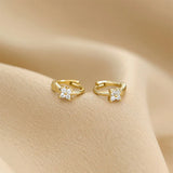 12Pairs Crystal Four-leaf Clover Earrings Women