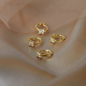 12Pairs Crystal Four-leaf Clover Earrings Women