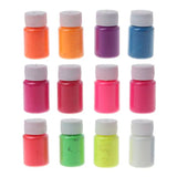 12Pc Bright Fluorescent UV Pigment Powder for Resin Jewelry Making