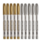 12Pc Silver Resin Drawing Pen Metallic Permanent Marker