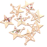 12Pc Epoxy Floral Resin Charms for Jewelry Making