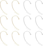 12Pcs DIY Ear Cuff Earrings Cuffs Punk Accessaries with 3 Loop 50mm Long