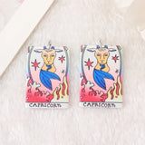 12Pcs Constellations Tarot Card Charms Magical Divination Acrylic Jewelry DIY