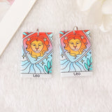 12Pcs Constellations Tarot Card Charms Magical Divination Acrylic Jewelry DIY