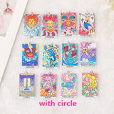 12Pcs Constellations Tarot Card Charms Magical Divination Acrylic Jewelry DIY