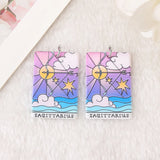 12Pcs Constellations Tarot Card Charms Magical Divination Acrylic Jewelry DIY