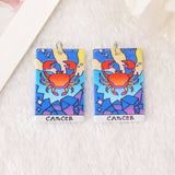 12Pcs Constellations Tarot Card Charms Magical Divination Acrylic Jewelry DIY
