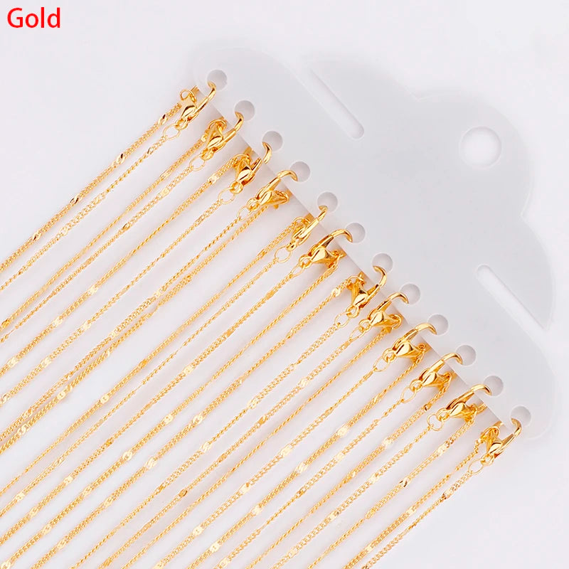 12Pcs K Clasp Sequins Necklace Chains for Jewelry Making