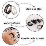 12Pcs Stainless Steel Grooved Ring Settings Blank Core for Inlay Ring DIY
