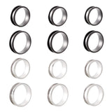 12Pcs Stainless Steel Grooved Ring Settings Blank Core for Inlay Ring DIY