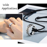 12Pcs Stainless Steel Grooved Ring Settings Blank Core for Inlay Ring DIY