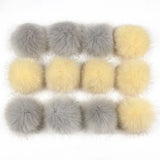 12Pcs Faux Fur Pom Poms for Hats DIY Knitting Accessories