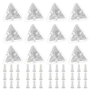 12Pcs Acrylic Corner Brackets Clear 3-Hole Right Angle Brace Brackets