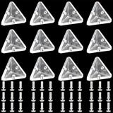 12Pcs Acrylic Corner Brackets Clear 3-Hole Right Angle Brace Brackets