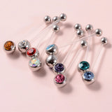 12Pcs Acrylic Flat CZ Gem Bioplast Pregnancy Navel Belly Button Rings 14g