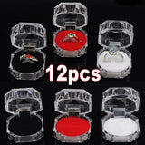 12Pcs Acrylic Ring Earring Box Wedding Packaging Storage Display