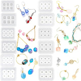 12Pcs Round Square Roundle Gemstone Beads Resin Molds