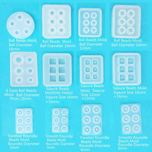 12Pcs Resin Molds Gemstone Jewelry Making