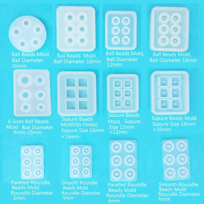 12Pcs Resin Molds Gemstone Jewelry Making