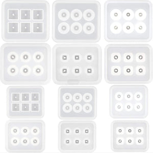 12Pcs Resin Mold Gemstone Beads Jewelry Making Tools