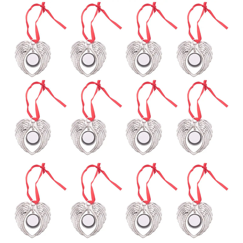 12Pcs Angel Wing Sublimation Ornaments Christmas Xmas Party Decor