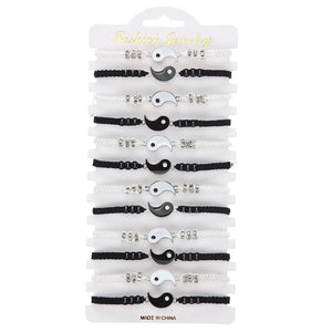 12Pcs Yin Yang Charm Bracelet Set Tai Chi Pendant