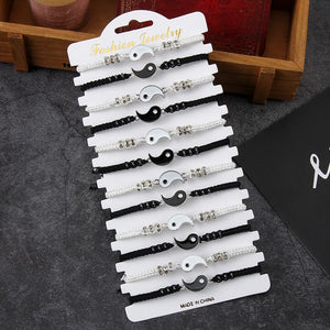 12Pcs Yin Yang Charm Bracelet Set Tai Chi Pendant