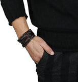 12Pcs Braided Leather Bracelet for Men Women Cuff Wrap Bracelet