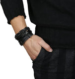 12Pcs Braided Leather Bracelet for Men Women Cuff Wrap Bracelet