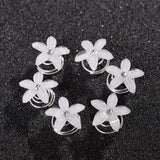 12Pcs Crystal Flower Rhinestone Hair Buckle Hairpins