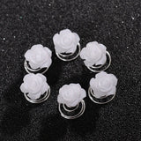 12Pcs Crystal Flower Rhinestone Hair Buckle Hairpins