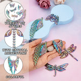 12Pcs Butterfly Dragonfly Charms Crystal Wing Alloy Pendants DIY Jewelry