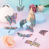 12Pcs Butterfly Dragonfly Charms Crystal Wing Alloy Pendants DIY Jewelry