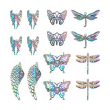 12Pcs Butterfly Dragonfly Charms Crystal Wing Alloy Pendants DIY Jewelry