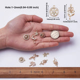 12Pcs CZ Stones Brass Charms Ring Flower Dragonfly Pendants for Jewelry Making