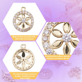 12Pcs CZ Stones Brass Charms Ring Flower Dragonfly Pendants for Jewelry Making