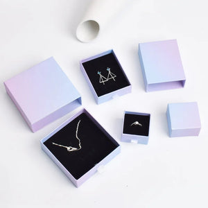 12Pcs Cardboard Drawer Jewelry Gift Boxes With Sponge