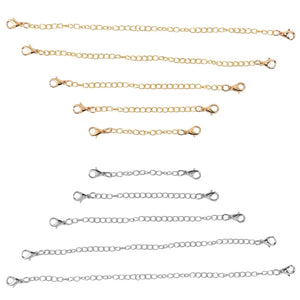 12Pcs Stainless Steel Chain Extender for DIY Jewelry Making, Silver