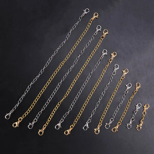 12Pcs Stainless Steel Chain Extender for DIY Jewelry Making, Silver