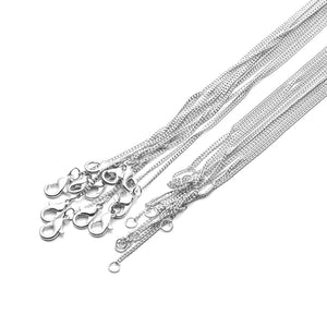 12Pcs 2mm Silver Link Cuban Chains for DIY Jewelry Necklace Bracelet