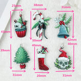 12Pcs Christmas Charms Creepy Santa Claus Jingle Bell Stocking Cake Tree Crutch
