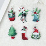 12Pcs Christmas Charms Creepy Santa Claus Jingle Bell Stocking Cake Tree Crutch